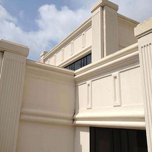 Clean stucco wall after soft washing