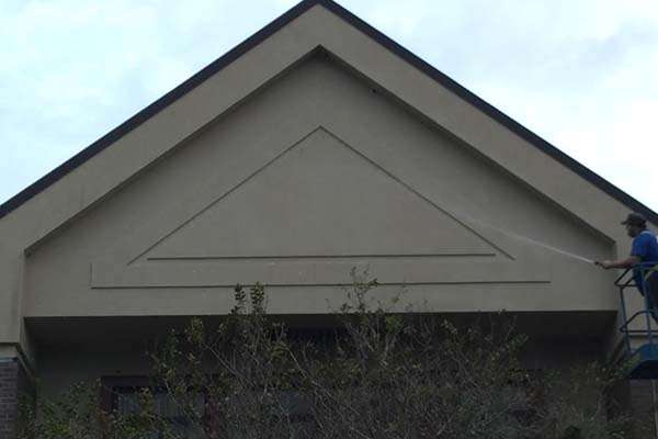 Clean stucco gable after